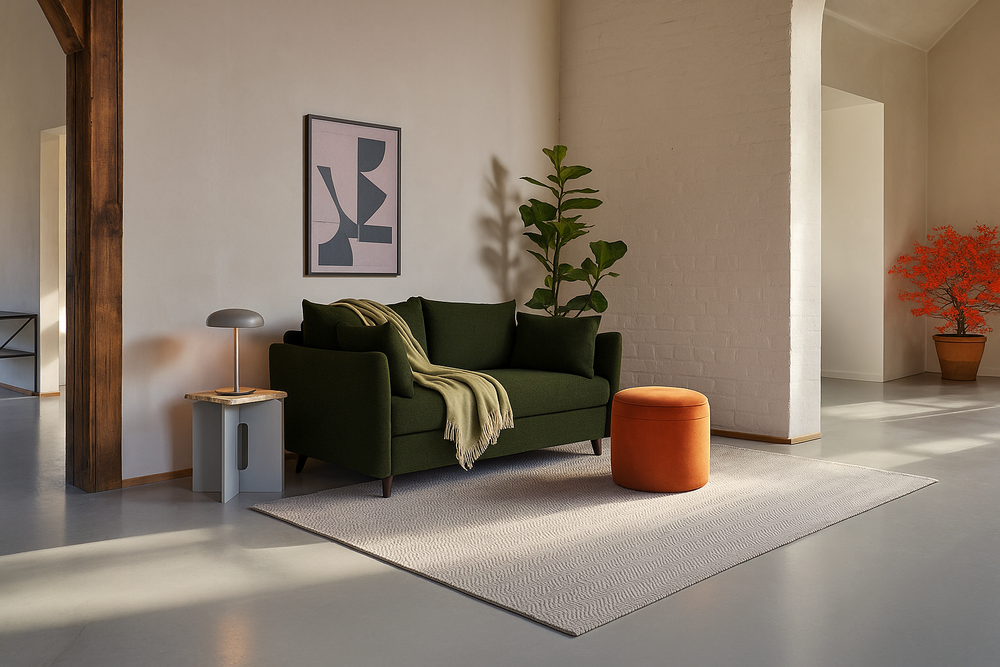 Model 08 2 Seater Sofa Bed Boucle Fern