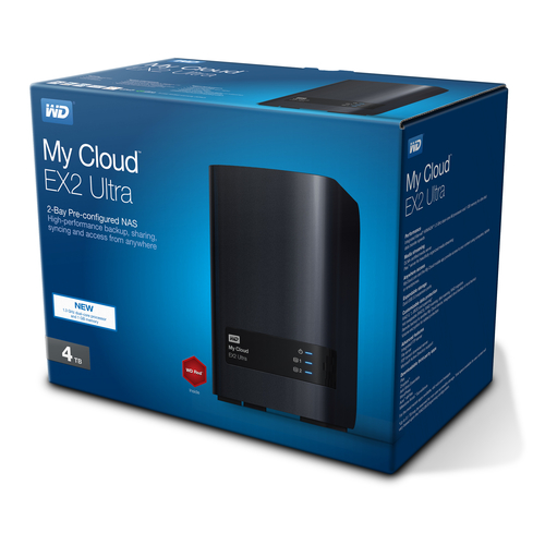 Western Digital My Cloud EX2 Ultra, NAS, Desktop, Marvell, Armada 385, 4 TB, Black