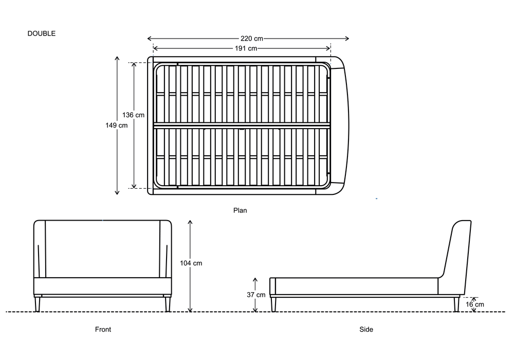 Bed 02 Double Bed Boucle Ivory