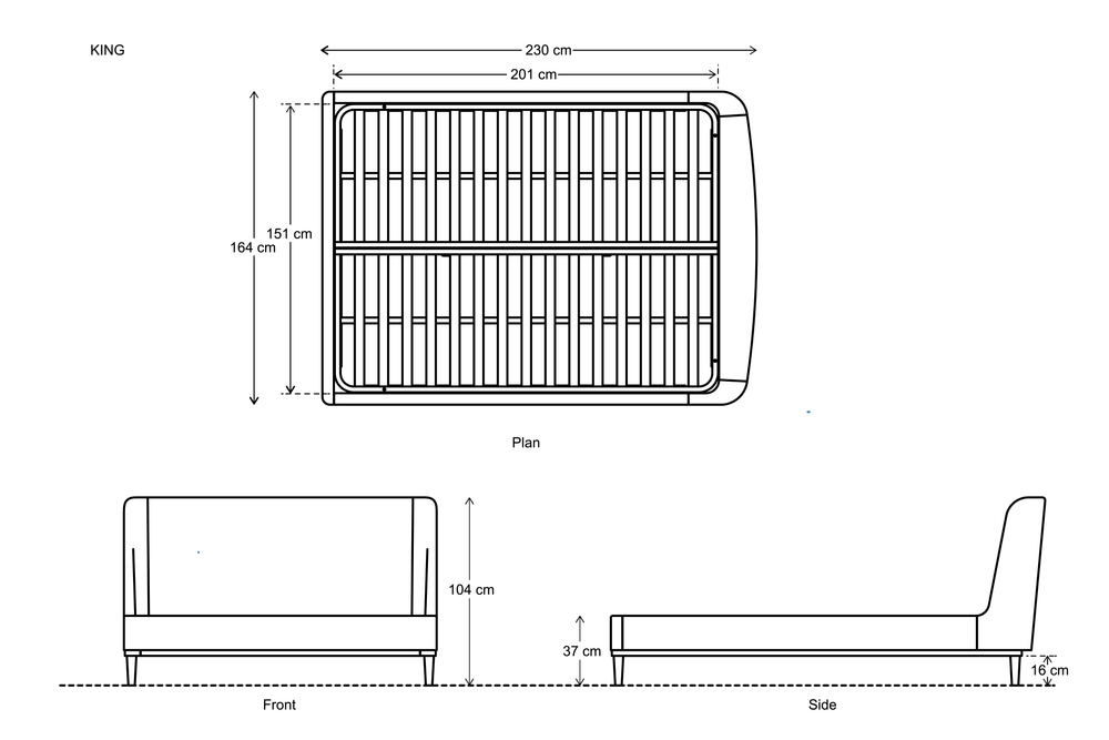 Bed 02 King Sized Bed Boucle Ivory