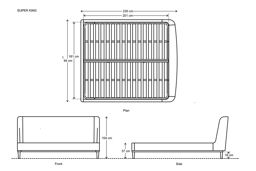 Bed 02 Super King Sized Bed Boucle Ivory
