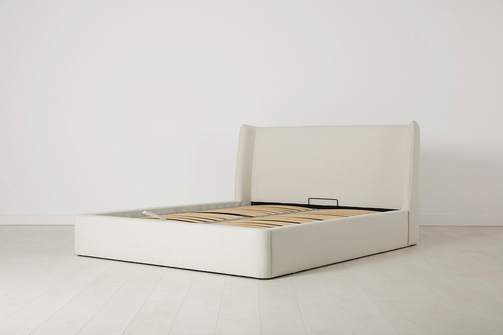 Bed 03 Super King Sized Bed Boucle Ivory