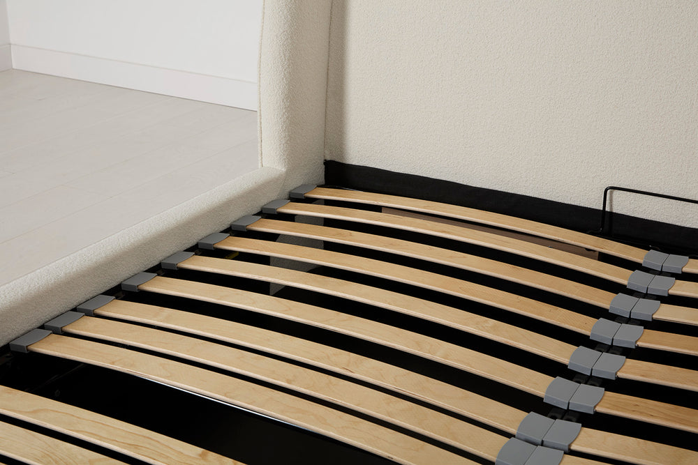 Bed 03 Super King Sized Bed Boucle Ivory