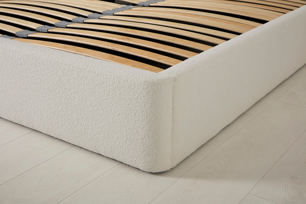 Bed 03 King Sized Bed Boucle Ivory