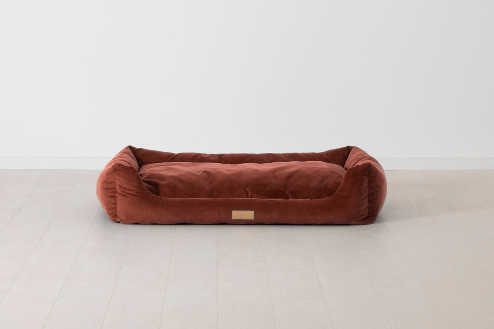 K9-02 Dog Basket Large Velvet Brick