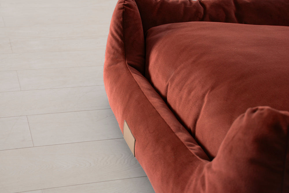 K9-02 Dog Basket Large Velvet Brick