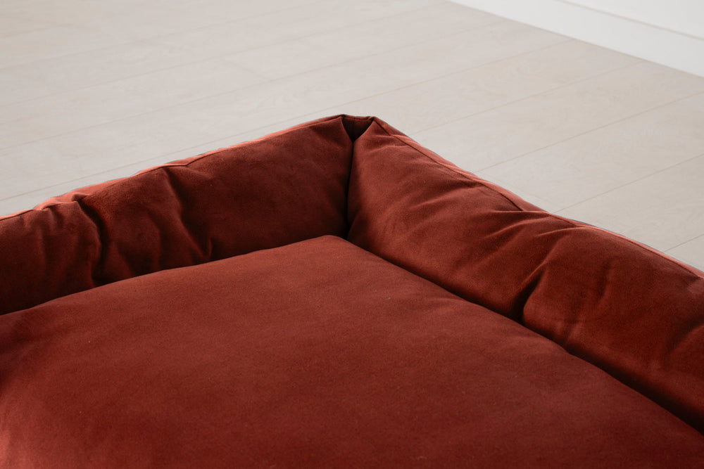 K9-02 Dog Basket Large Velvet Brick