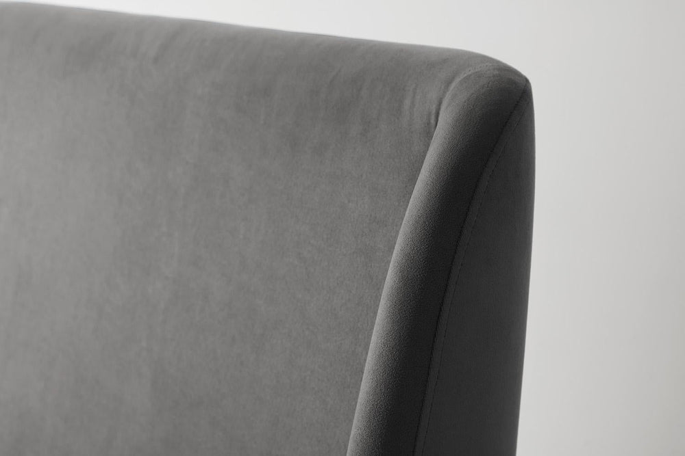 Bed 02 Single Bed Velvet Charcoal