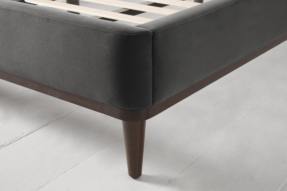 Bed 02 Single Bed Velvet Charcoal