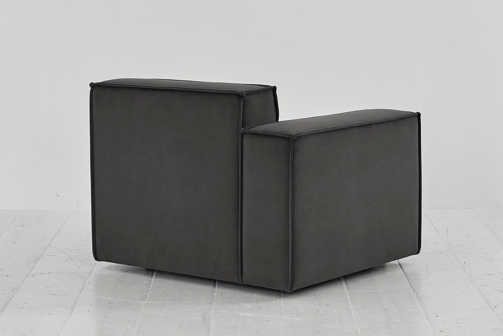 Model 03 Left Arm Sofa Module Velvet Charcoal