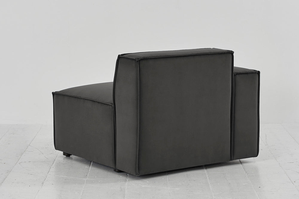 Model 03 Left Arm Sofa Module Velvet Charcoal