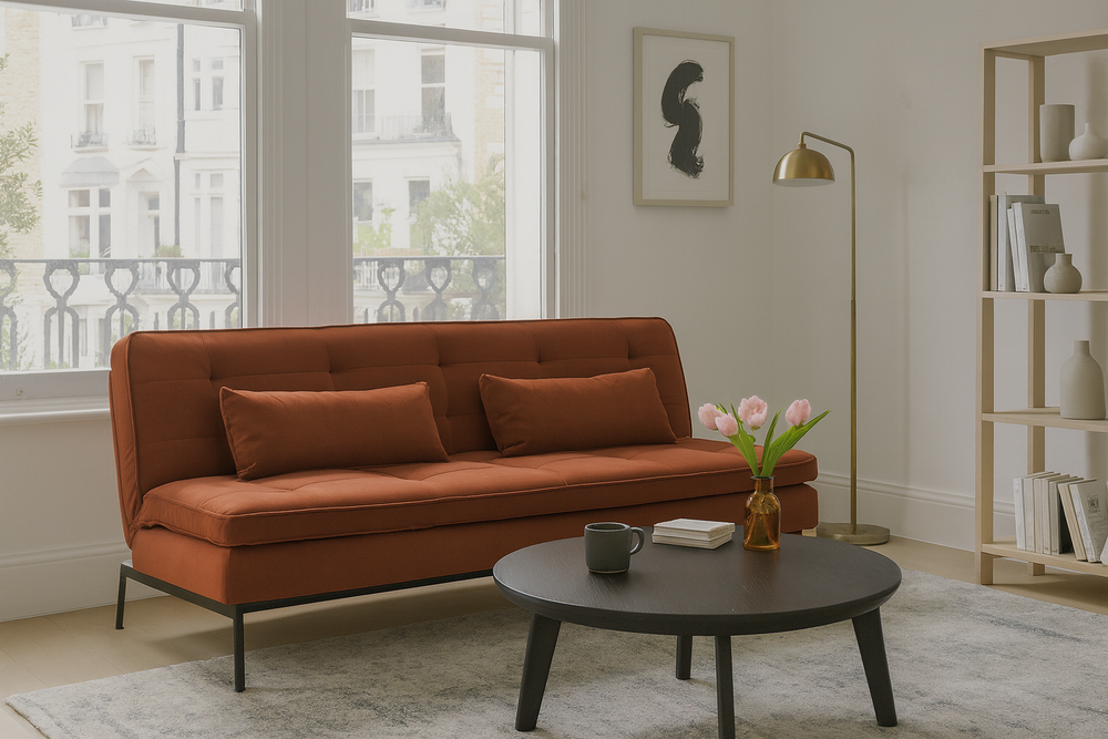 Model 11 Sofa Bed Velvet Brick