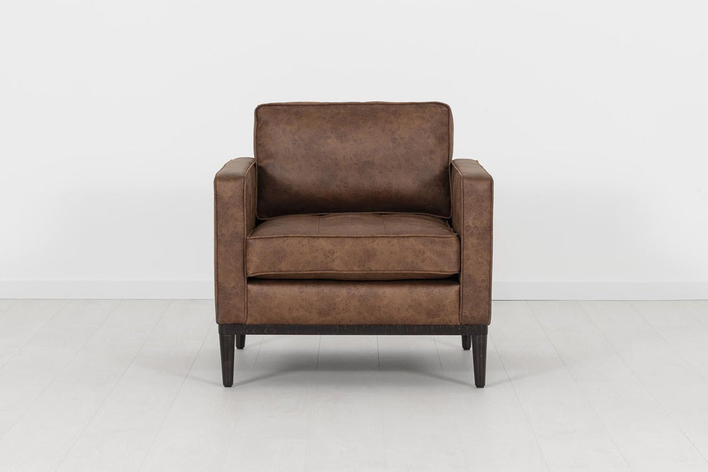 Model 02 Armchair Faux Leather Chestnut