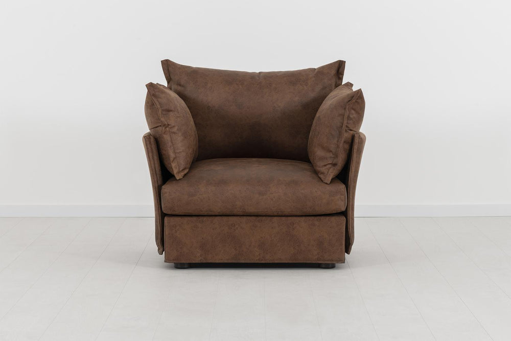 Model 06 Armchair Faux Leather Chestnut
