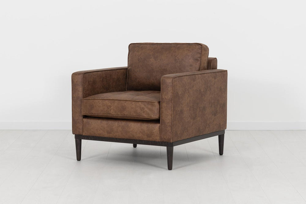 Model 02 Armchair Faux Leather Chestnut