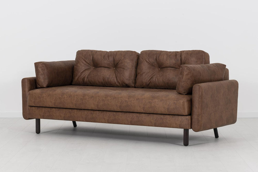Model 04 Sofa Bed Faux Leather Chestnut
