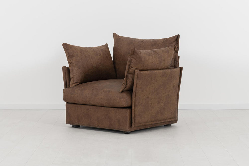 Model 06 Armchair Faux Leather Chestnut