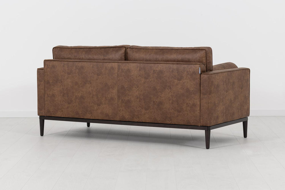 Model 02 2 Seater Sofa Faux Leather Chestnut