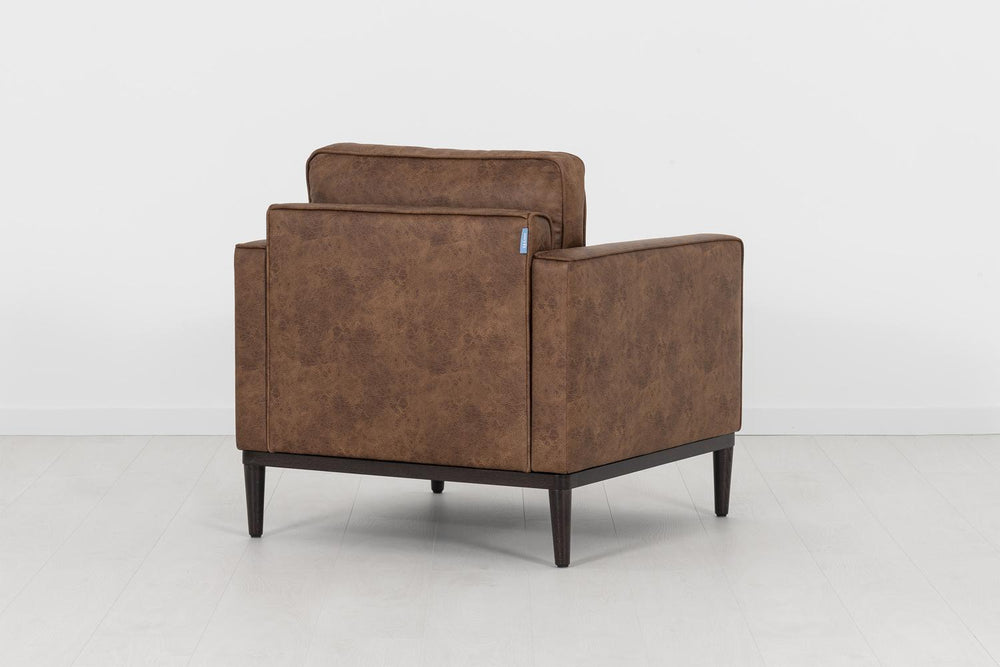 Model 02 Armchair Faux Leather Chestnut