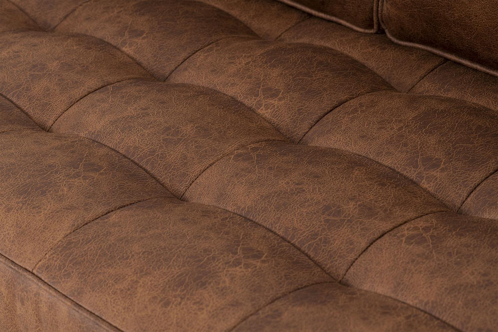 Model 02 2 Seater Sofa Faux Leather Chestnut