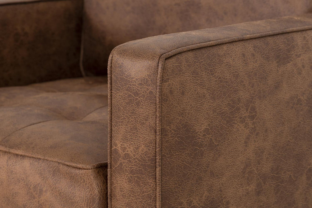 Model 02 Armchair Faux Leather Chestnut
