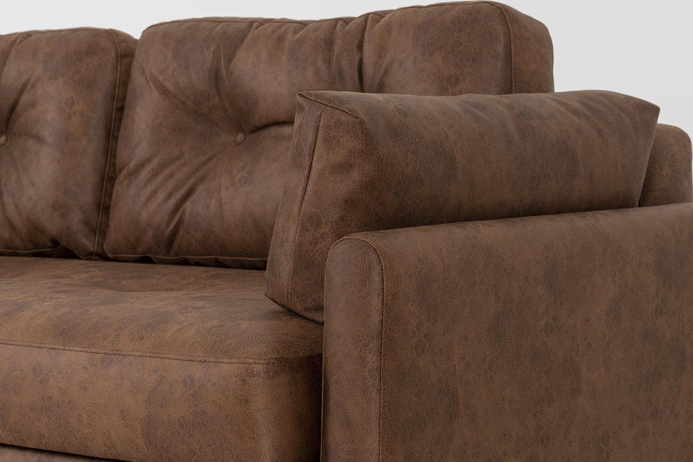 Model 04 Sofa Bed Faux Leather Chestnut