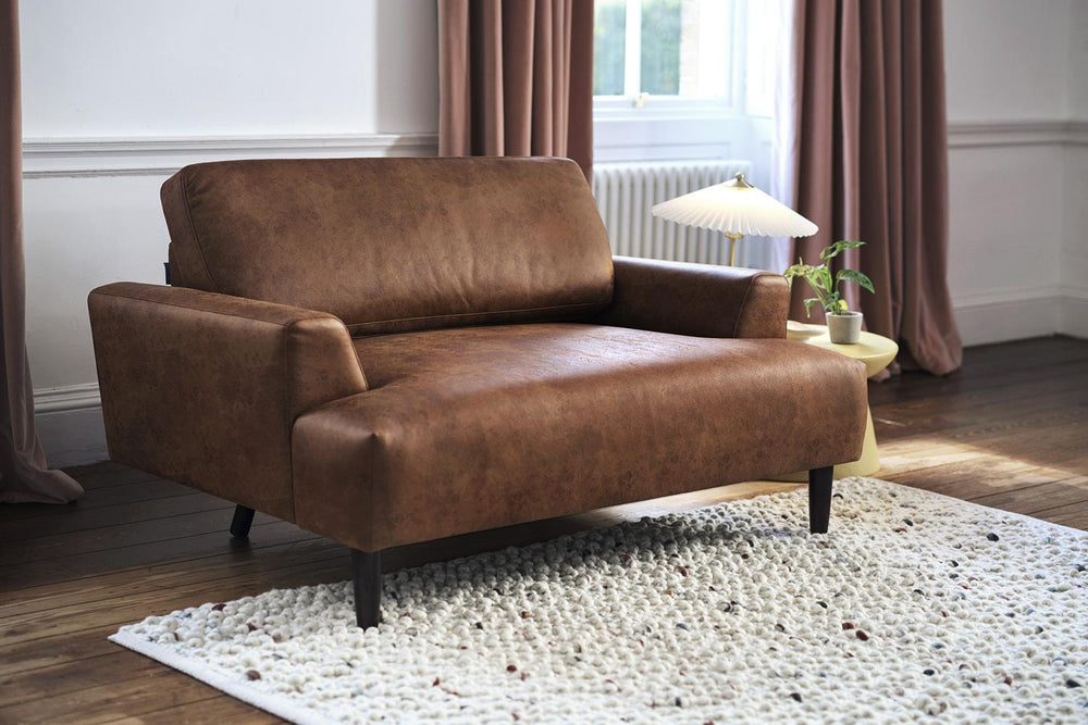 Model 05 Loveseat Faux Leather Chestnut