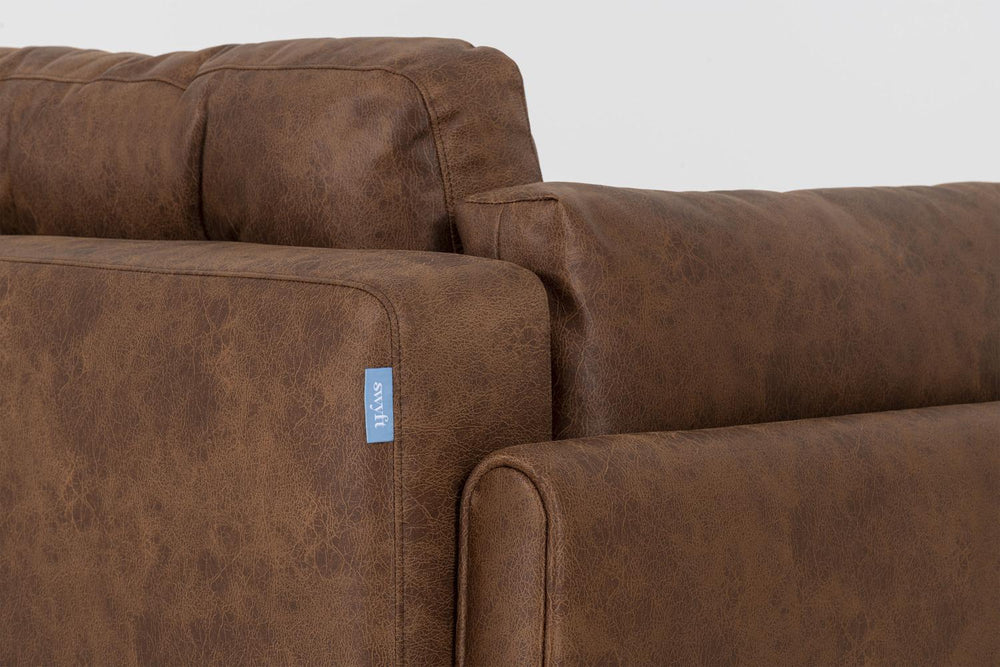 Model 04 Sofa Bed Faux Leather Chestnut