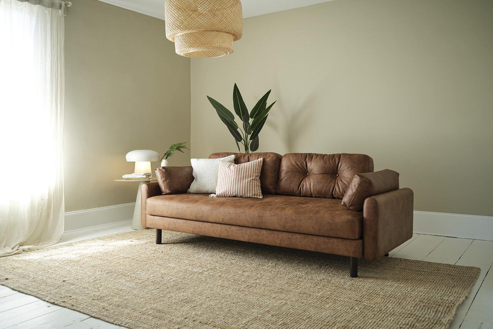 Model 04 Sofa Bed Faux Leather Chestnut