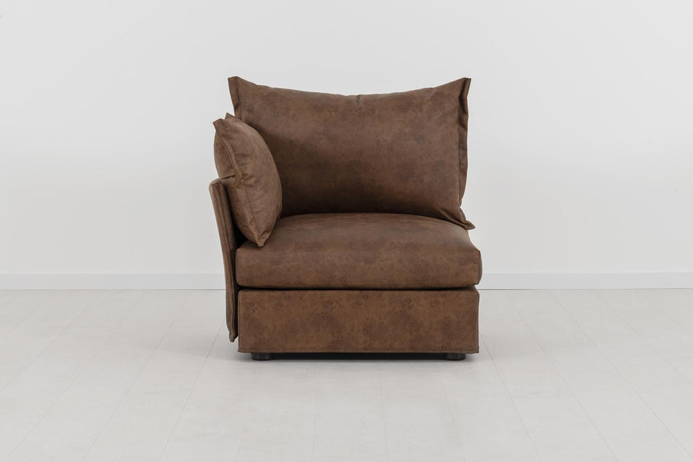 Model 06 Left Arm Faux Leather Chestnut