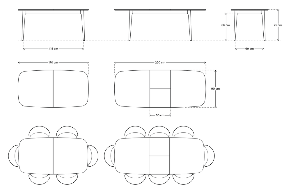 Dining Table 03 Extending Dining Table Black