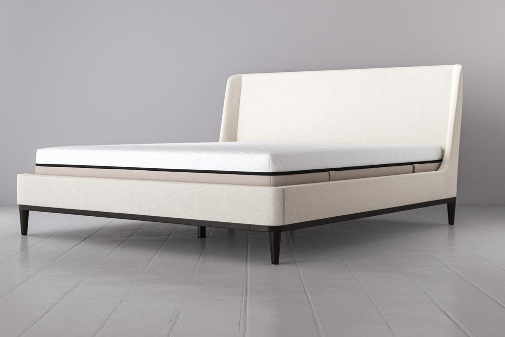Bed 02 Super King Sized Bed Boucle Ivory