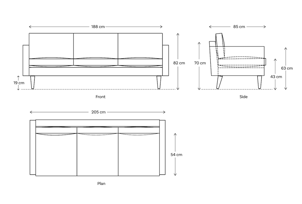 Model 01 3 Seater Sofa Boucle Fern