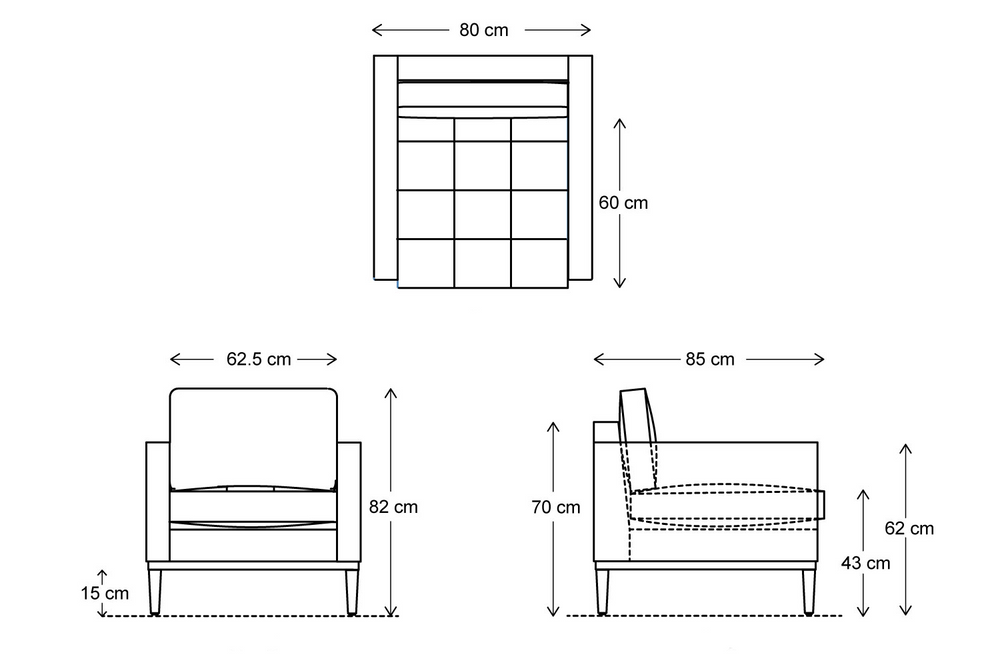 Model 02 Armchair Faux Leather Chestnut
