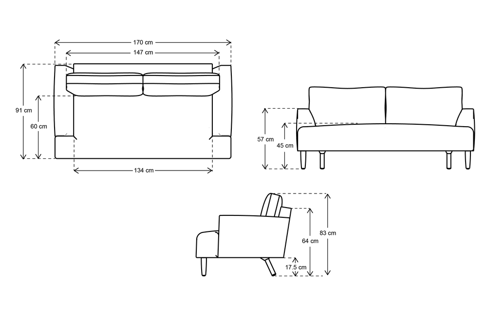 Model 05 2 Seater Sofas Linen Pumice