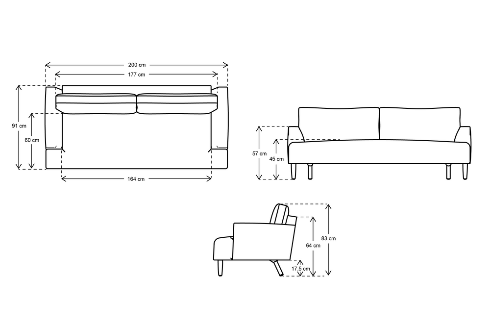 Model 05 3 Seater Sofa Linen Pumice