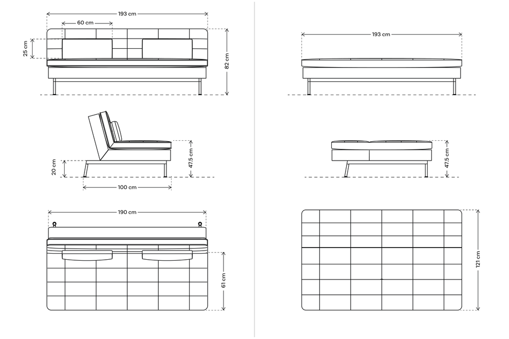 Model 11 Sofa Bed Velvet Brick