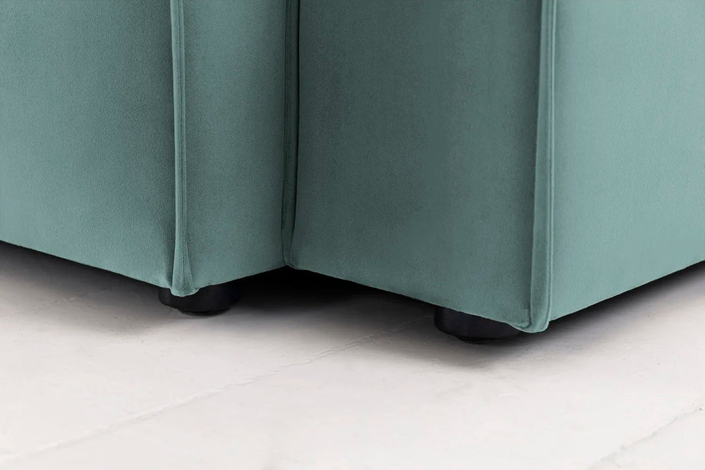 Model 03 Corner Sofa With Ottoman Velvet Airforce