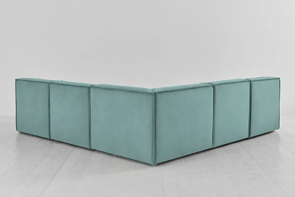 Model 03 Corner Sofa With Ottoman Velvet Airforce