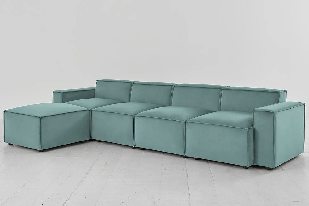 Model 03 4 Seater Left Chaise Velvet Airforce