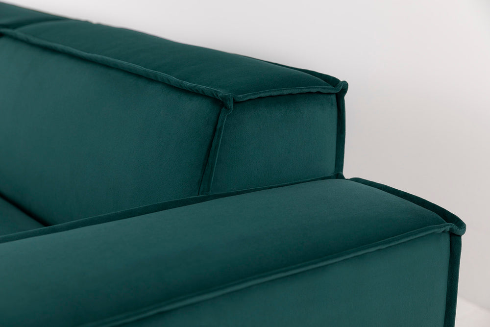 Model 03 2 Seater Left Chaise Velvet Kingfisher