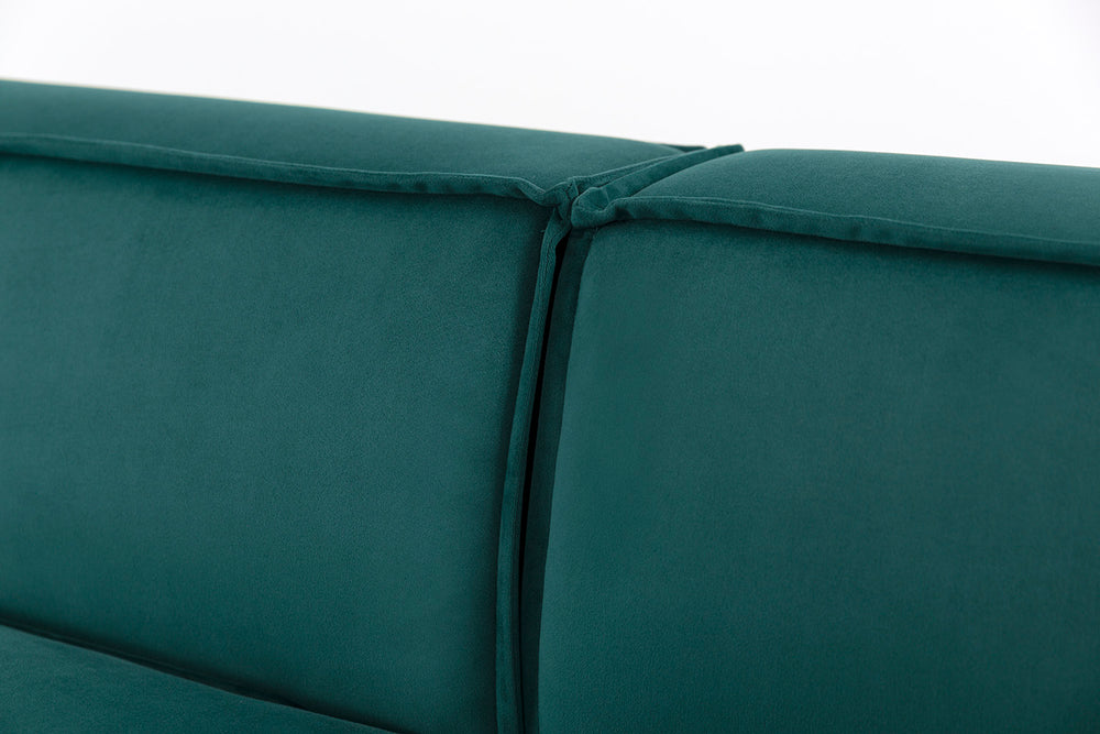 Model 03 2 Seater Left Chaise Velvet Kingfisher