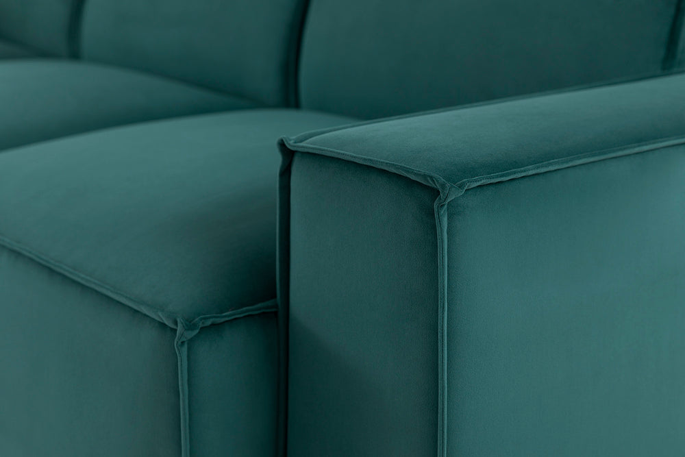 Model 03 2 Seater Left Chaise Velvet Kingfisher