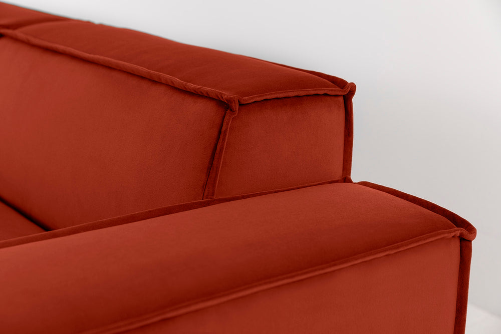 Model 03 3 Seater Left Chaise Eco Recycled Velvet Paprika