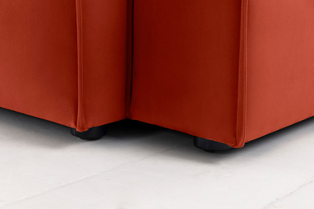 Model 03 3 Seater Left Chaise Eco Recycled Velvet Paprika