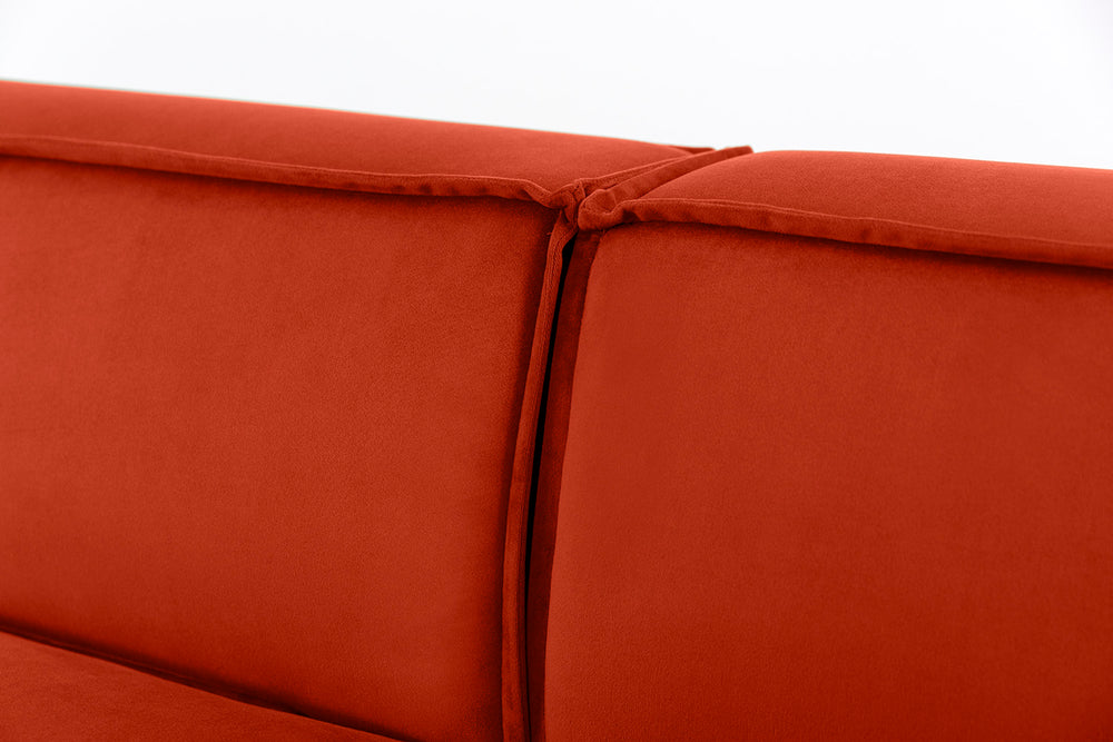 Model 03 3 Seater Left Chaise Eco Recycled Velvet Paprika
