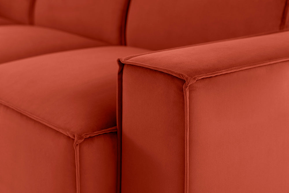 Model 03 3 Seater Left Chaise Eco Recycled Velvet Paprika