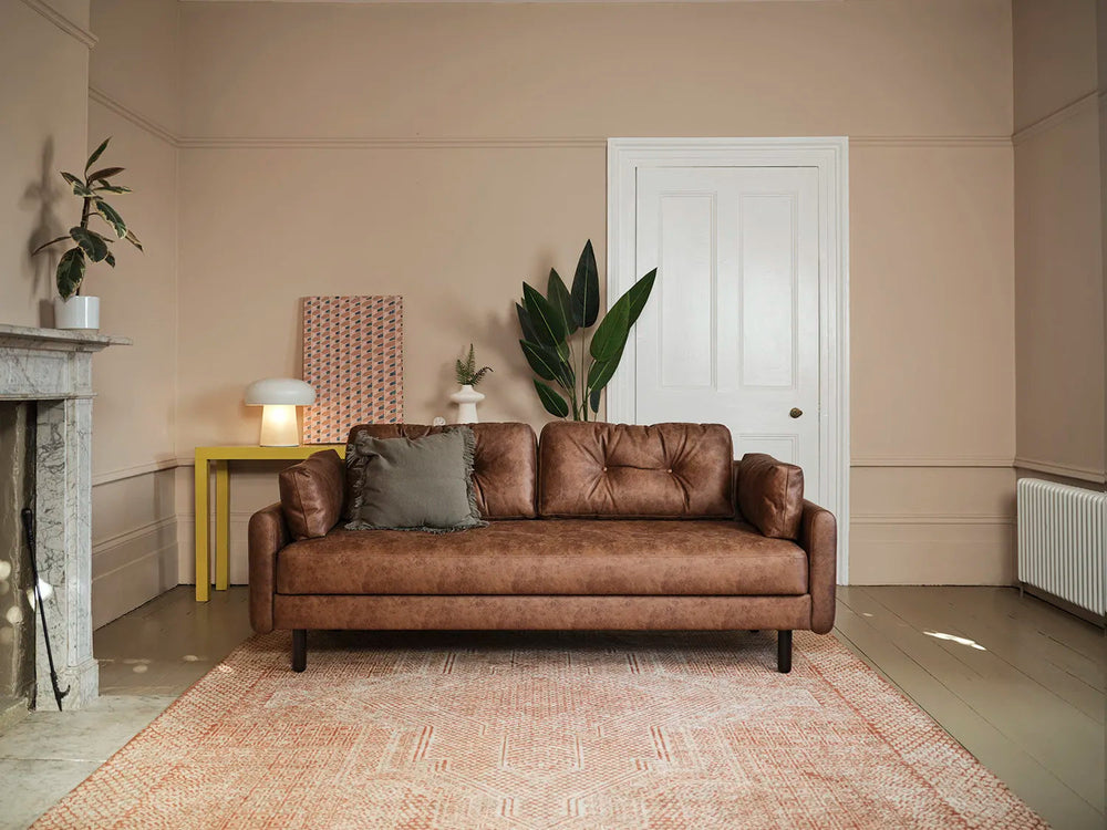 Model 04 Sofa Bed Faux Leather Chestnut
