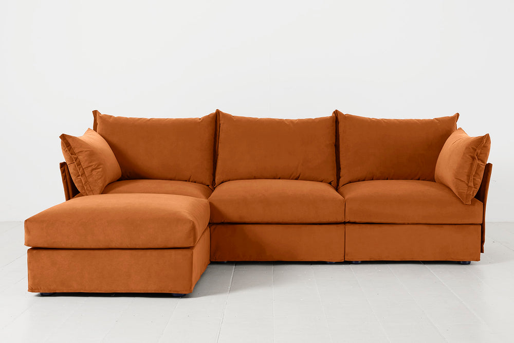 Model 06 3 Seat Corner Sofa Eco Recycled Velvet Bronze