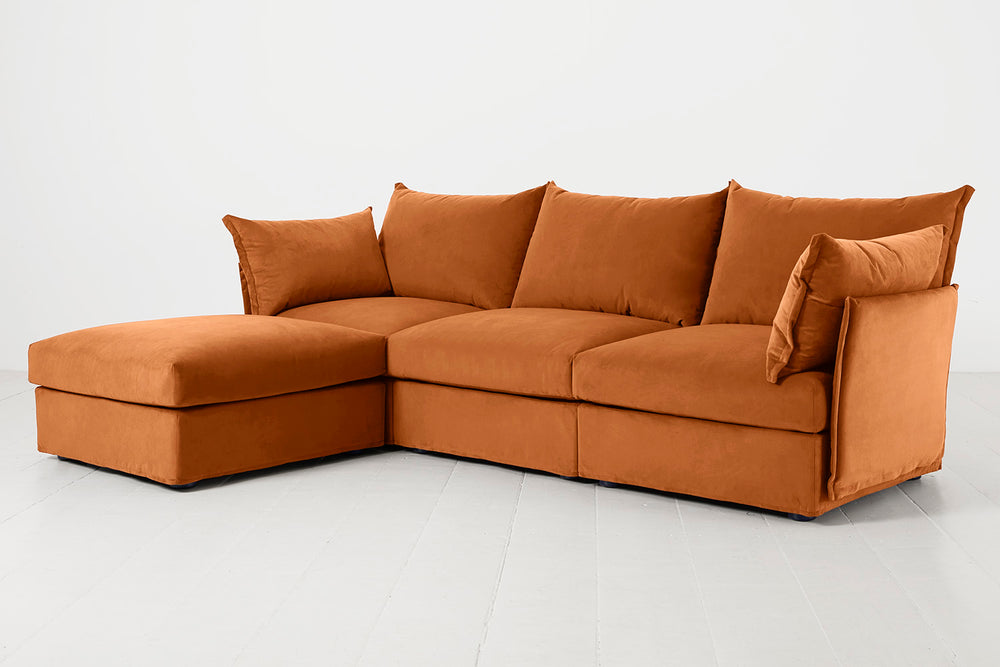 Model 06 3 Seat Corner Sofa Eco Recycled Velvet Bronze